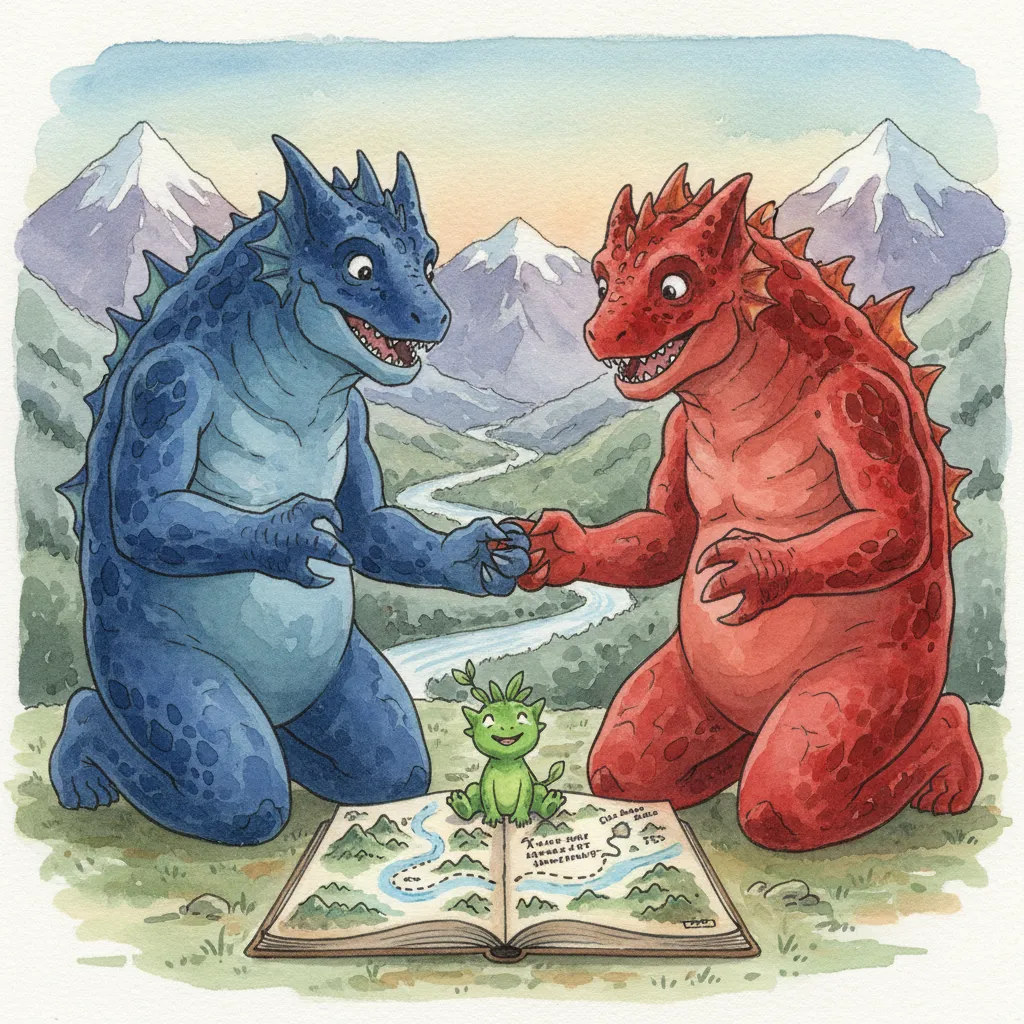 南の谷でノートを開き、クロワに情報を伝えるノビ