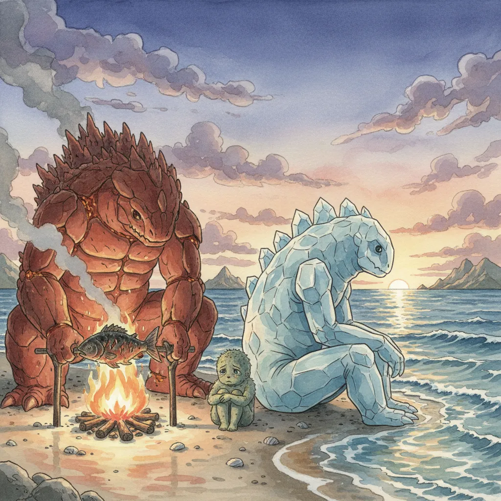 商店街でたい焼きを食べながら歩く3匹